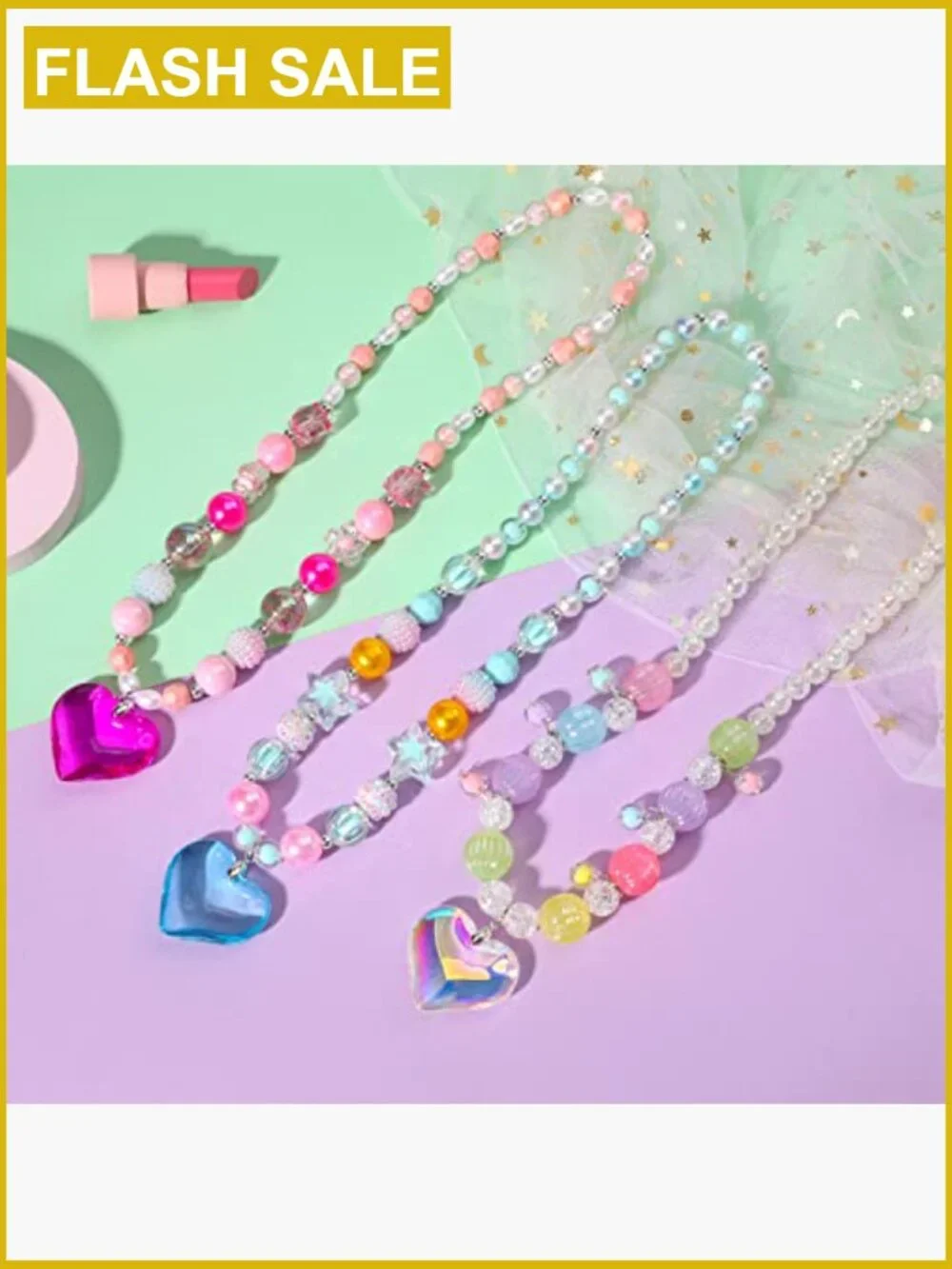 Girls 9pc Heart Necklace & Bracelet Set in Gift Box